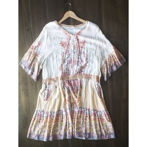 City Chic Summer Floral Blouson Tunic Dress